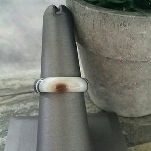 Unique polished stone ring